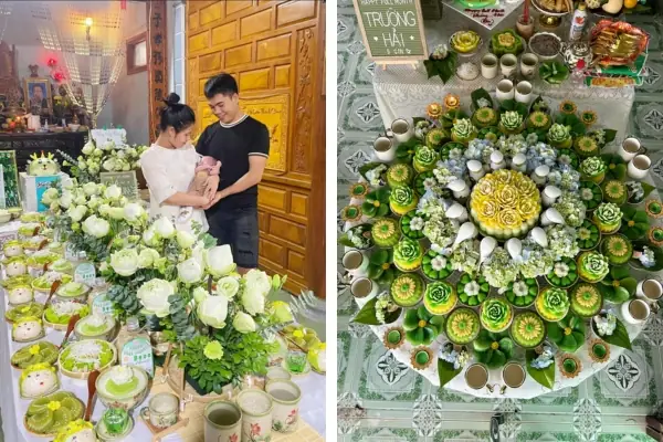 Hình Ảnh Mâm Cúng Đầy Tháng Bé Trai