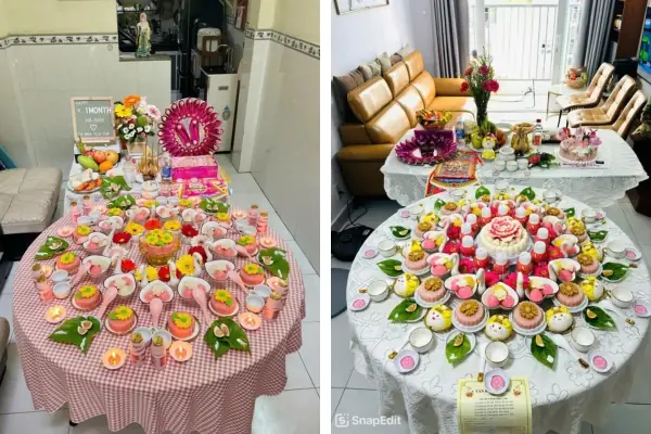 Hình Ảnh Cúng Đầy Tháng Bé Gái