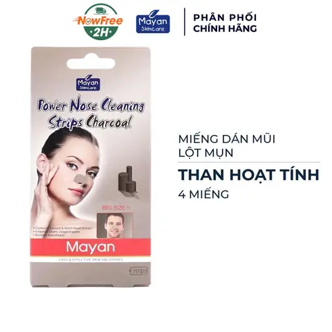 Miếng Dán Mũi Lột Mụn Mayan Than Hoạt Tính (4 Miếng)