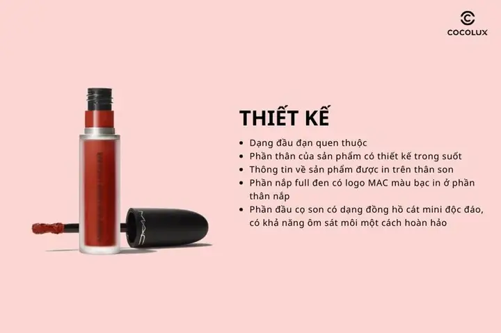 Thiết Kế Của Son Kem Mac Powder Kiss Liquid Lipcolour