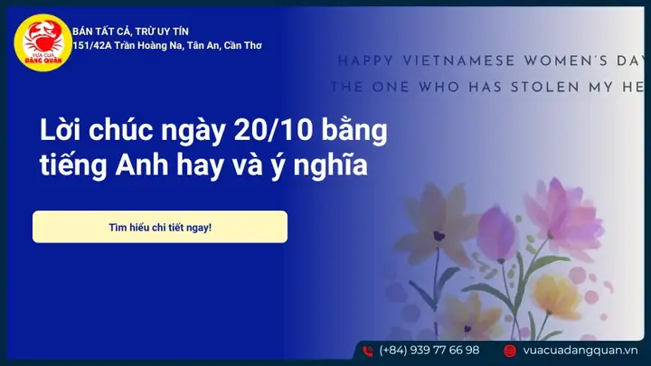 Lời Chúc 20/10 Bằng Tiếng Anh Hay Và Ý Nghĩa 2025 Lời Chúc 20/10 Bằng Tiếng Anh Hay Và Ý Nghĩa 2025