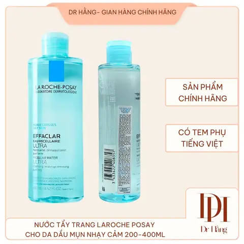 Nước Tẩy Trang Laroche Posay Micellair Water Cho Da Dầu Mụn Nhạy Cảm 200ml , 400ml, Lrp Xanh