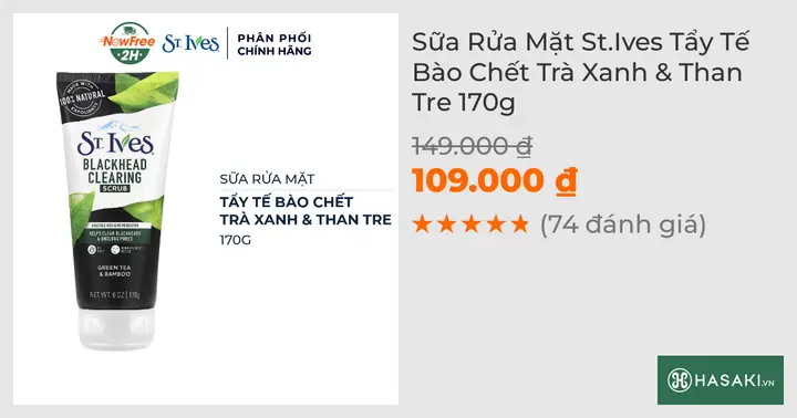 Sữa Rửa Mặt St.ives Tẩy Tế Bào Chết Trà Xanh & Than Tre 170g ...