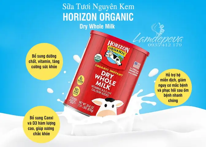 Công Dụng Của Sữa Tươi Horizon Organic Dạng Bột 870g: Công Dụng Của Sữa Tươi Horizon Organic Dạng Bột 870g: