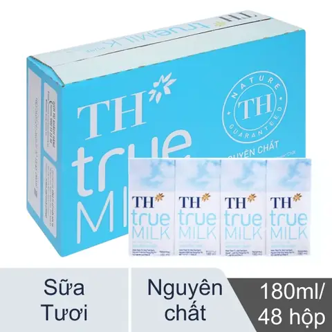 Thùng 48 Hộp Sữa Tươi Tiệt Trùng Nguyên Chất Th True Milk 180ml Thùng 48 Hộp Sữa Tươi Tiệt Trùng Nguyên Chất Th True Milk 180ml