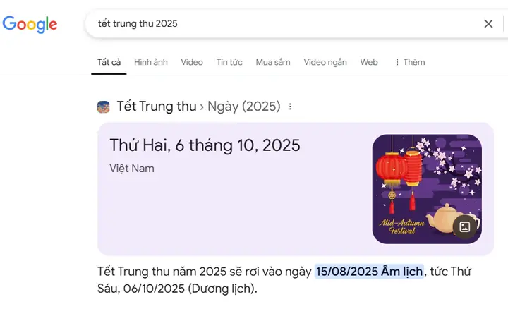 Tết Trung Thu 2025 Vào Ngày Bao Nhiêu Dương Lịch?