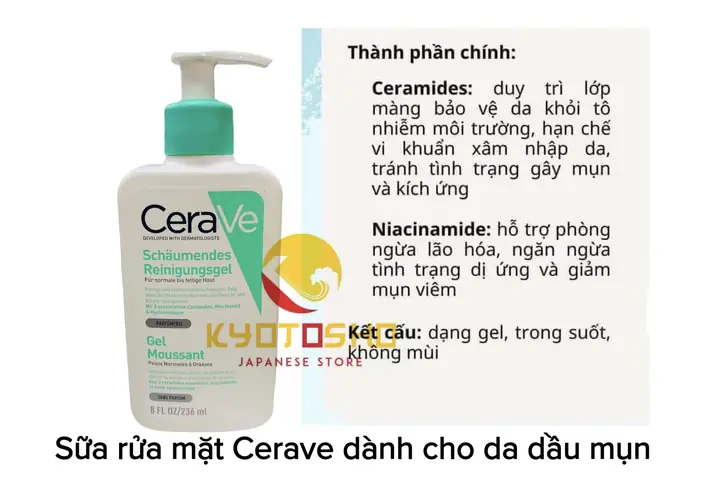 Thành Phần Sữa Rửa Mặt Cerave