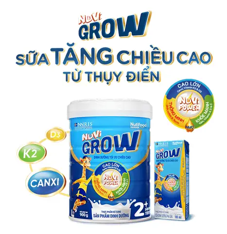 Sữa Hỗ Trợ Tăng Tốc Chiều Cao Và Trí Não Nuvi Grow Đến Từ Nutifood