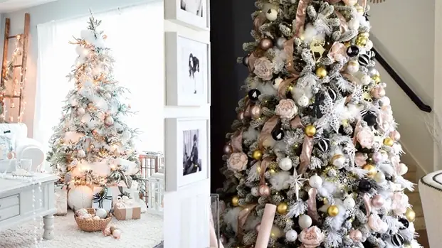 Trang Trí Cây Thông Màu Trắng Với Chuông