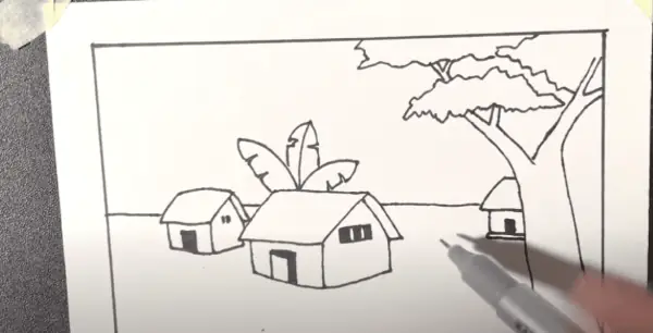 Cách 2: Hướng Dẫn Vẽ Tranh Phong Cảnh Làng Quê Lớp 7 Đẹp