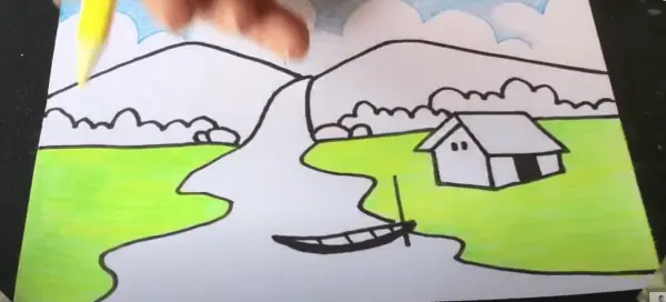 Cách 1: Hướng Dẫn Vẽ Tranh Phong Cảnh Thác Nước Đơn Giản Mà Đẹp Cho Học Sinh Lớp 8