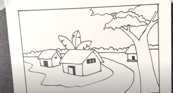 Cách 2: Hướng Dẫn Vẽ Tranh Phong Cảnh Làng Quê Lớp 7 Đẹp