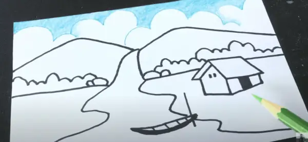 Cách 1: Hướng Dẫn Vẽ Tranh Phong Cảnh Thác Nước Đơn Giản Mà Đẹp Cho Học Sinh Lớp 8