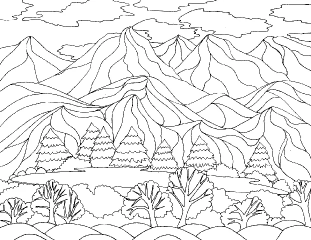 Tranh Tô Màu Phong Cảnh Miền Núi Tranh Tô Màu Phong Cảnh Miền Núi