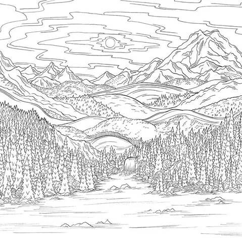 Tranh Tô Màu Phong Cảnh Miền Núi Tranh Tô Màu Phong Cảnh Miền Núi