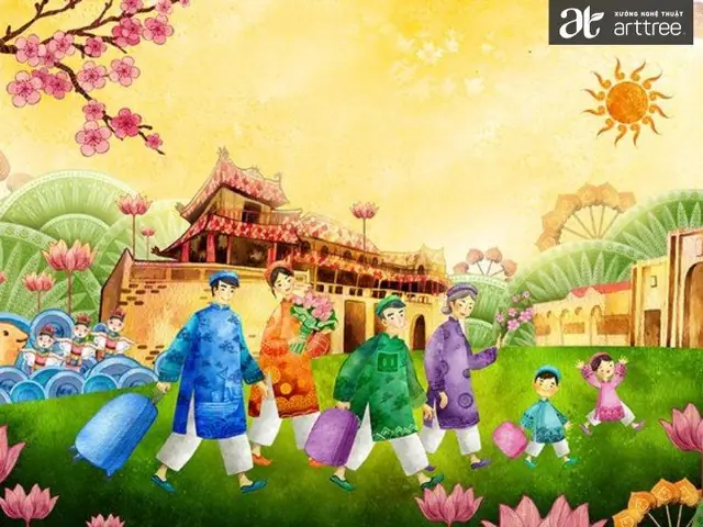 Tổng Hợp 10+ Tranh Vẽ Ngày Tết Đẹp Nhất Của Học Sinh