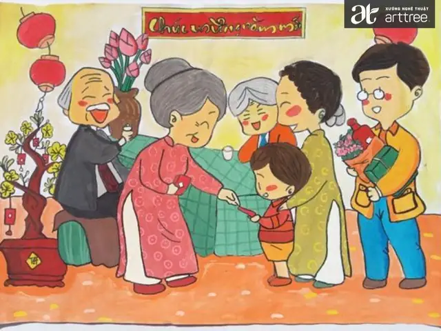 Tổng Hợp 10+ Tranh Vẽ Ngày Tết Đẹp Nhất Của Học Sinh