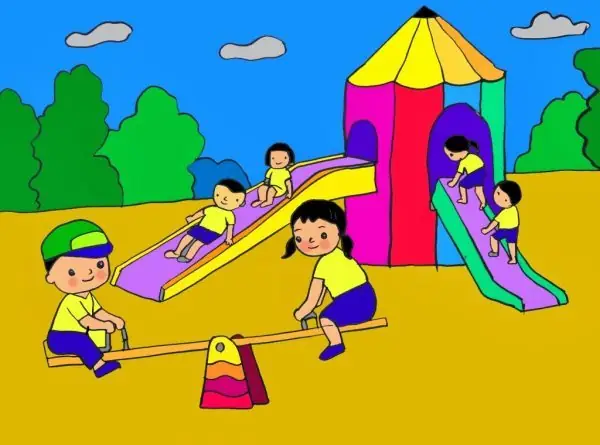 Hình Ảnh Cho Tranh Vẽ Ngôi Trường Mầm Non Của Bé: