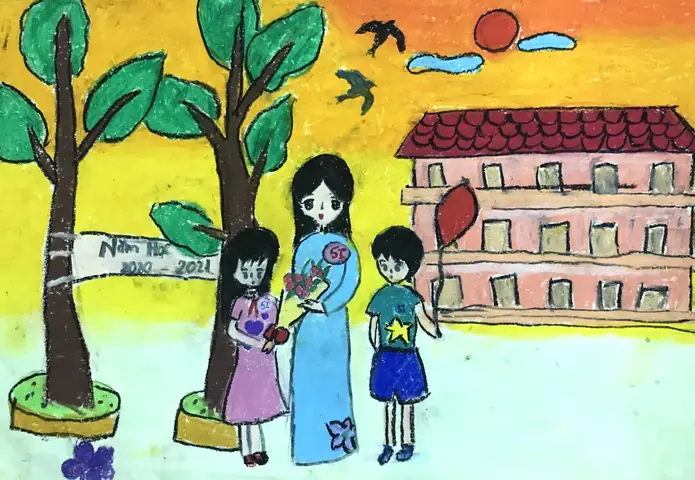 Hình Ảnh Cho Tranh Vẽ Ngôi Trường Mầm Non Của Bé: