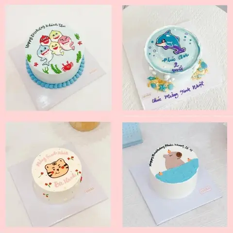 Bánh Vẽ Hình Các Con Vật Dễ Thương - Bánh Sinh Nhật Trẻ Em Bánh Vẽ Hình Các Con Vật Dễ Thương - Bánh Sinh Nhật Trẻ Em