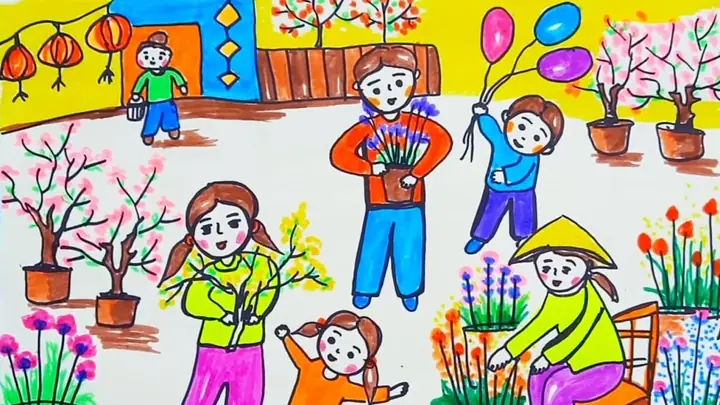 Vẽ Tranh Ngày Tết Và Mùa Xuân Vẽ Tranh Ngày Tết Và Mùa Xuân