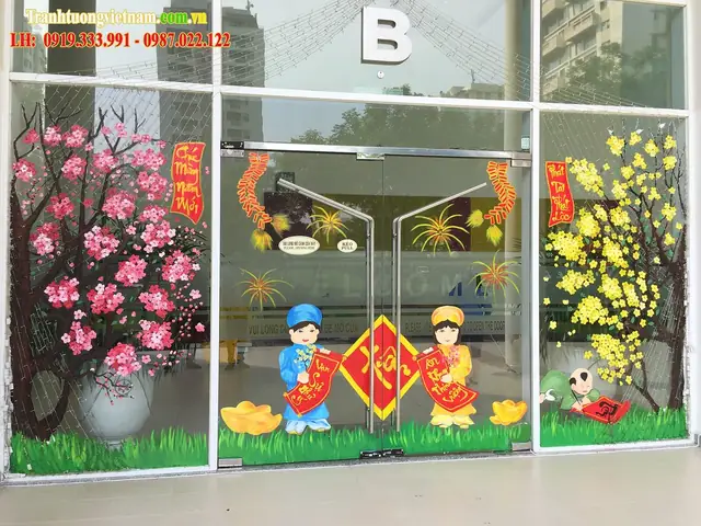 Vẽ Tranh Tường Trang Trí Tết 2019 Đẹp Nhất Vẽ Tranh Tường Trang Trí Tết 2019 Đẹp Nhất