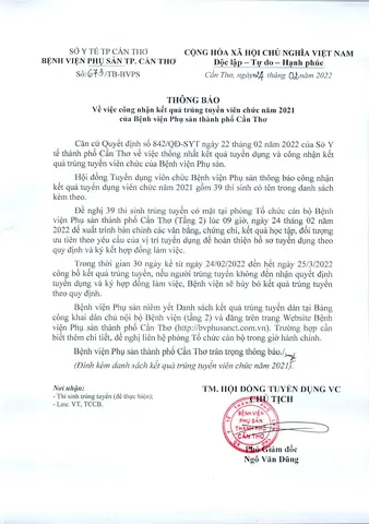 Co Hoi Viec Lam Benh Vien Phu San Can Tho