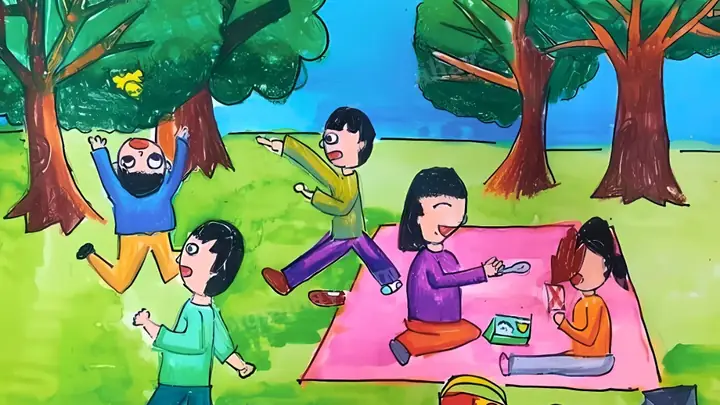 Tranh Gia Đình Đi Picnic