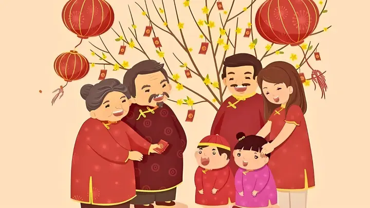 Tranh Gia Đình Ngày Tết