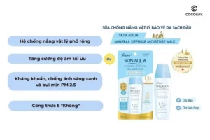 Sữa Chống Nắng Sunplay Skin Aqua Mineral Defense Oil Clear Milk Spf50+ Pa++++ Vật Lý Bảo Vệ Da Giảm Dầu 25g