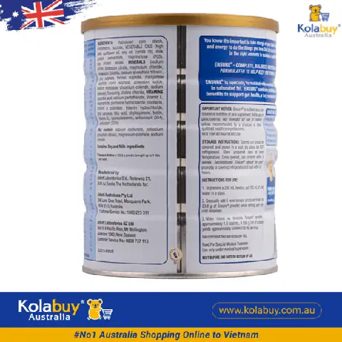 Thành Phần Sữa Ensure Úc Vị Vani