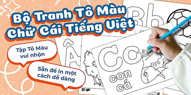 Bộ Tranh Tô Màu Bảng Chữ Cái Tiếng Việt - Tài Liệu Tiểu Học