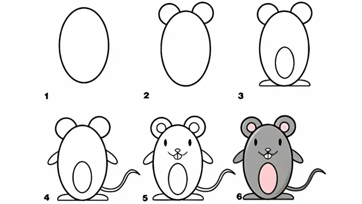 Cách Vẽ Con Chuột Bằng Hình Tròn