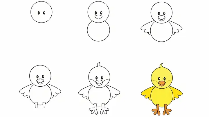 Cách Vẽ Con Vật Vịt Con