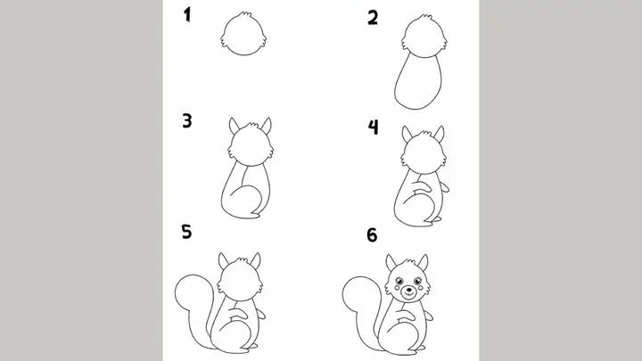Cách Vẽ Con Sóc Cute