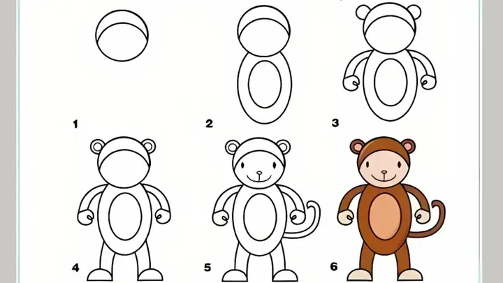 Cách Vẽ Con Khỉ Dễ Nhất