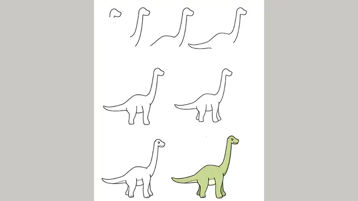 Cách Vẽ Khủng Long Bé Dễ Thực Hiện