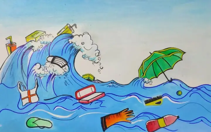 Mẫu Vẽ Tranh Ô Nhiễm Chủ Đề Bảo Vệ Môi Trường