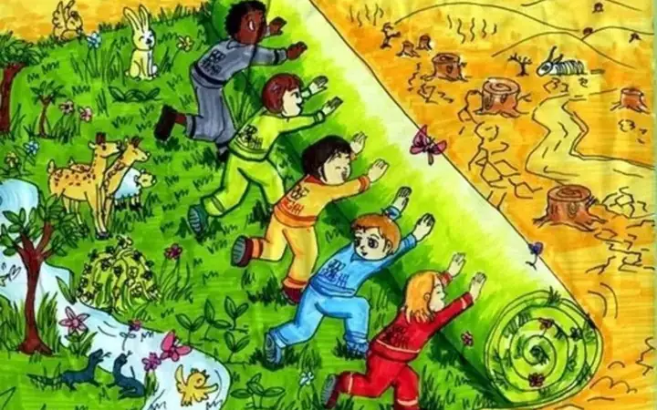 Mẫu Vẽ Tranh Cổ Động Bảo Vệ Môi Trường