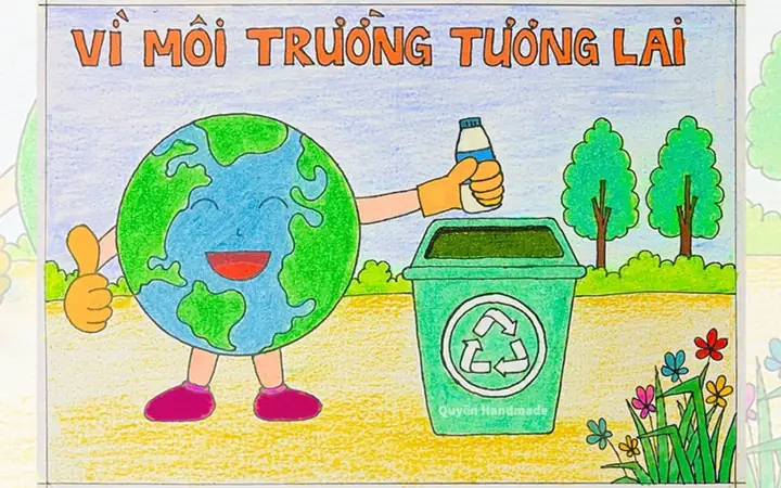 Mẫu Vẽ Tranh Cổ Động Bảo Vệ Môi Trường