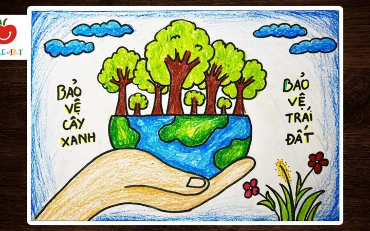 Mẫu Vẽ Tranh Cổ Động Bảo Vệ Môi Trường
