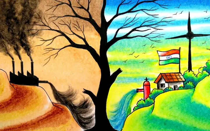 Mẫu Vẽ Tranh Ô Nhiễm Chủ Đề Bảo Vệ Môi Trường