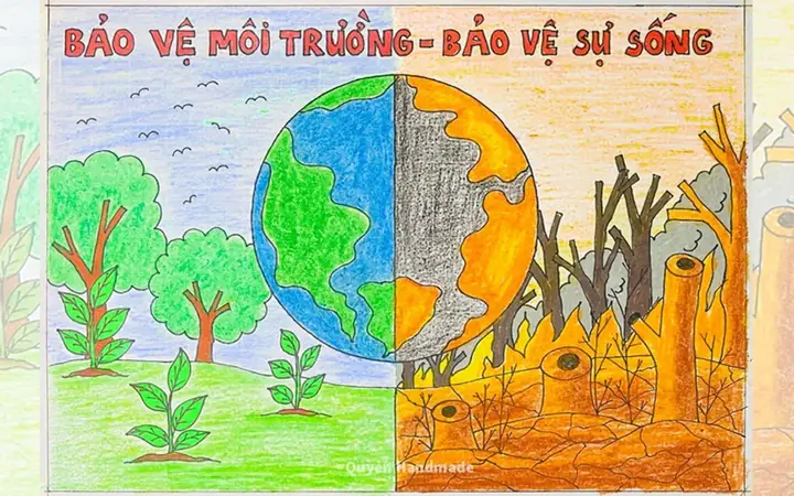 Mẫu Vẽ Tranh Cổ Động Bảo Vệ Môi Trường