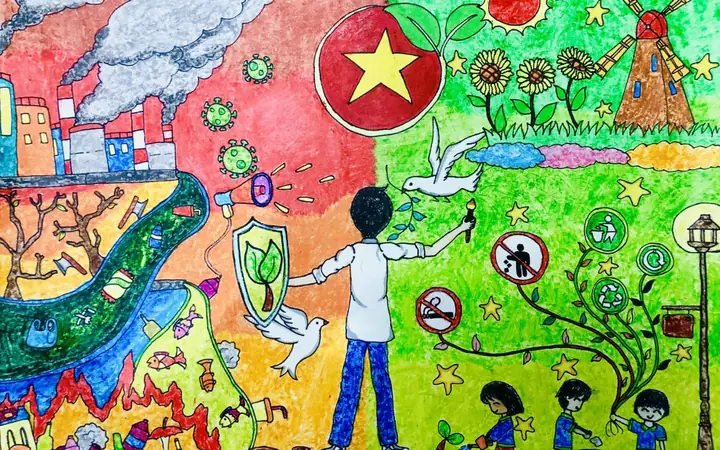 Mẫu Vẽ Tranh Cổ Động Bảo Vệ Môi Trường