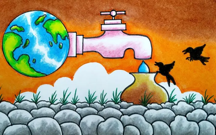 Mẫu Vẽ Tranh Ô Nhiễm Chủ Đề Bảo Vệ Môi Trường