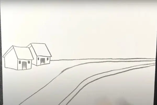 Vẽ Tranh Phong Cảnh Làng Quê Bằng Bút Chì- Cách 1