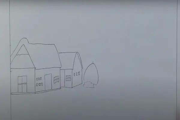 Vẽ Tranh Phong Cảnh Làng Quê Bằng Bút Chì Màu- Cách 2